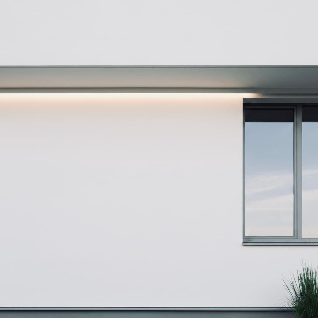 Painted exterior wall with waterproofing protection